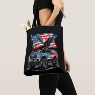 4. Juli Patriotischer Adler Monstertruck Amerikani Tasche