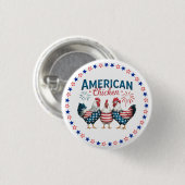 4. Juli Patriotischer Amerikanischer Hahn-62987 Button (Vorne & Hinten)