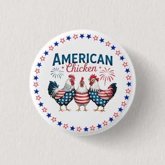 4. Juli Patriotischer Amerikanischer Hahn-62987 Button (Vorderseite)