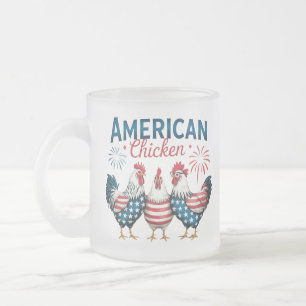 4. Juli Patriotischer Amerikanischer Hahn-62987 Mattglastasse