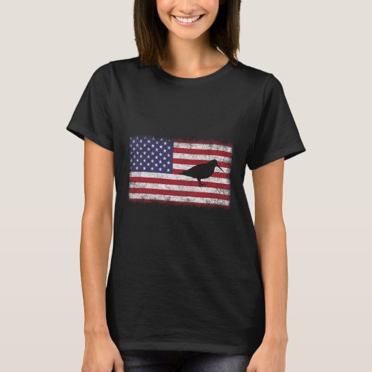 4. Juli Patriotischer amerikanischer Holzvogel Lov T-Shirt (Vorderseite)