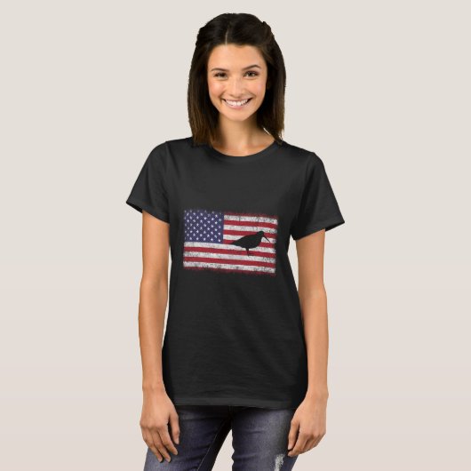 4. Juli Patriotischer amerikanischer Holzvogel Lov T-Shirt (Vorne ganz)