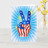 4. Juli - Patriotischer amerikanischer Sieg & Frie Karte (Gelbe Blume)