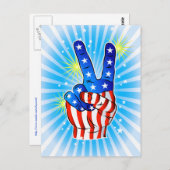 4. Juli - Patriotischer amerikanischer Sieg & Frie Postkarte (Vorne/Hinten)