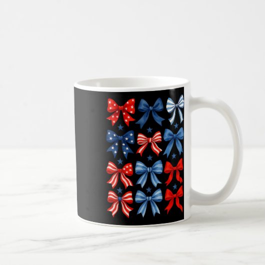 4. Juli Patriotischer Bow Ribbon Unabhängigkeitsta Kaffeetasse (Rechts)