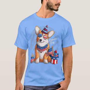 4. Juli, Patriotischer Corgi-Hund, Amerika  T-Shirt