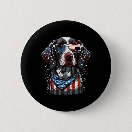 4. Juli Patriotischer deutscher Kurzzeiger D Button (Vorderseite)