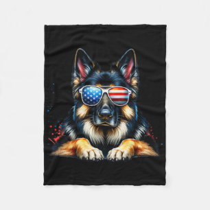 4. Juli Patriotischer deutscher Schäferhund Americ Fleecedecke