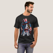 4. Juli Patriotischer englischer Pointer Dog US Fl T-Shirt (Vorne ganz)