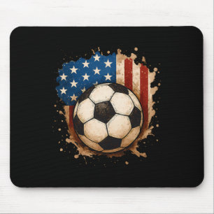 4. Juli Patriotischer Fußball USA Amerikanische Fl Mousepad