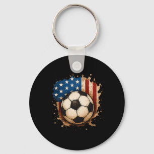 4. Juli Patriotischer Fußball Usa Amerikanische Fl Schlüsselanhänger