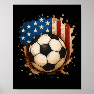 4. Juli Patriotischer Fußball Usa Amerikanischer F Poster