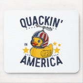 4. Juli Patriotischer Gummi Ente T-Shirt Quackin'  Mousepad (Vorne)