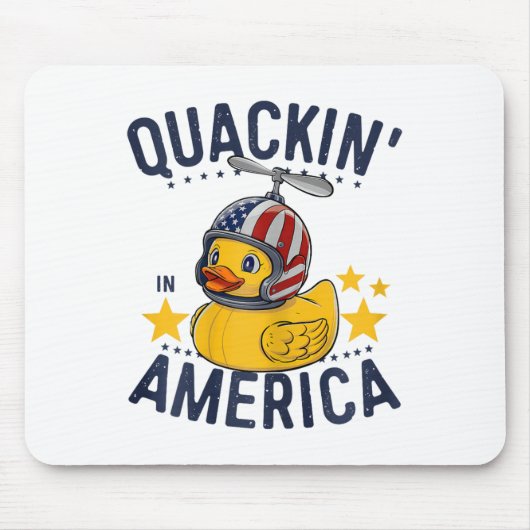 4. Juli Patriotischer Gummi Ente T-Shirt Quackin'  Mousepad (Vorne)