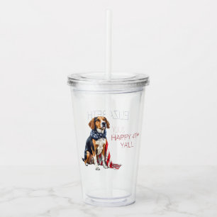 4. Juli Patriotischer Hund Personalisiert Acryltrinkbecher