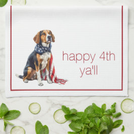 4. Juli Patriotischer Hund Personalisiert Geschirrtuch