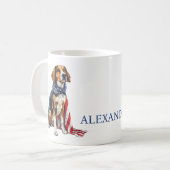 4. Juli Patriotischer Hund Personalisiert Kaffeetasse (Vorderseite Links)