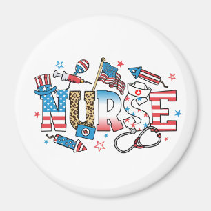 4. Juli Patriotischer Krankenkreis Magnet