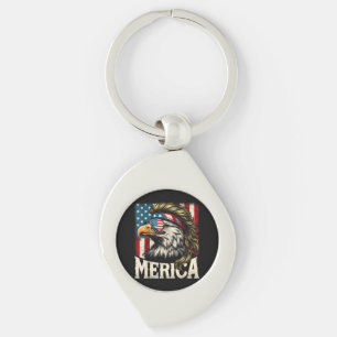4. Juli Patriotischer Lustiger Adler 4. Juli USA M Schlüsselanhänger