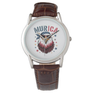 4. Juli Patriotischer Lustiger Adler USA Armbanduhr