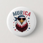 4. Juli Patriotischer Lustiger Adler USA Button (Vorderseite)