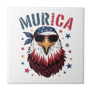 4. Juli Patriotischer Lustiger Adler USA Fliese