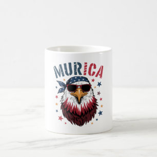 4. Juli Patriotischer Lustiger Adler USA Kaffeetasse