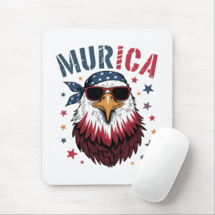 4. Juli Patriotischer Lustiger Adler USA Mousepad