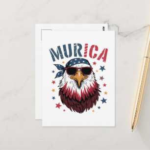 4. Juli Patriotischer Lustiger Adler USA Postkarte