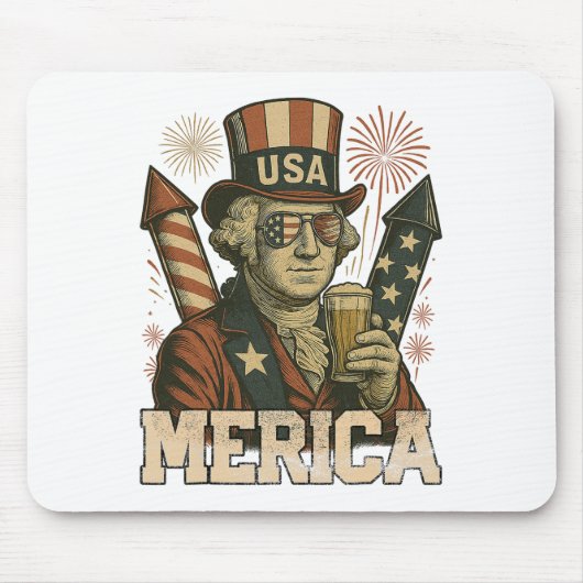 4. Juli Patriotischer Merica George Washington Jul Mousepad (Vorne)