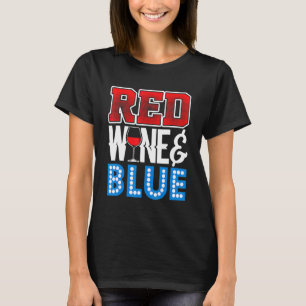 4. Juli Patriotischer Rotwein Niedlich trinken USA T-Shirt