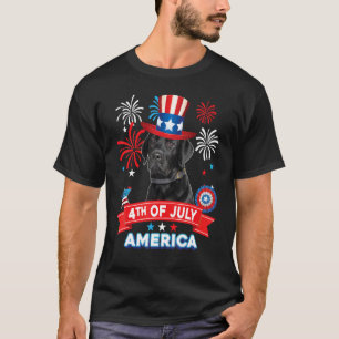 4. Juli Patriotischer Tag Black Labrador Hund Inde T-Shirt