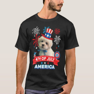 4. Juli Patriotischer Tag Coton De Tulear Hund Ind T-Shirt