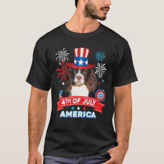 4. Juli Patriotischer Tag Englisch Springer Spanie T-Shirt