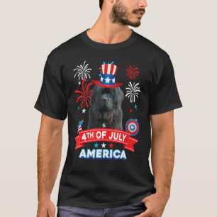 4. Juli Patriotischer Tag Neufundland Hund Indepen T-Shirt