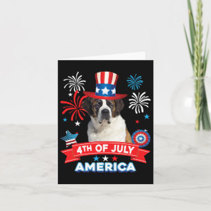 4. Juli Patriotischer Tag St. Bernard Hund unabhän Karte