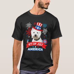 4. Juli Patriotischer Tag Westie Hunde Unabhängigk T-Shirt