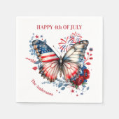 4. Juli Patriotischer Unabhängigkeitstag Name Serviette (Vorderseite)