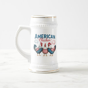 4. Juli Patriotisches Amerikanisches Huhn-62987 Bierglas