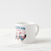 4. Juli Patriotisches amerikanisches Huhn-62987 Espressotasse (Vorderseite Rechts)
