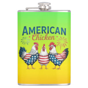 4. Juli Patriotisches amerikanisches Huhn-62987 Flachmann