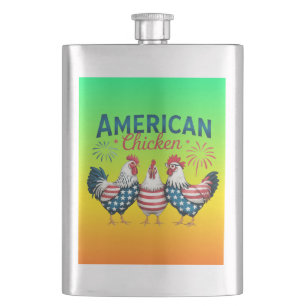 4. Juli Patriotisches Amerikanisches Huhn-62987 Flachmann