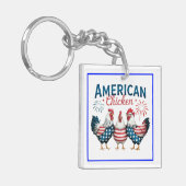4. Juli Patriotisches amerikanisches Huhn-62987 Schlüsselanhänger (Vorderseite links)