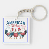 4. Juli Patriotisches amerikanisches Huhn-62987 Schlüsselanhänger (Rückseite)