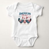 4. Juli Patriotisches amerikanisches Huhn-62987 T- Baby Strampler (Vorderseite)