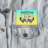 4. Juli Patriotisches amerikanisches Huhn-62987 T- Button (Insitu)