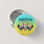4. Juli Patriotisches amerikanisches Huhn-62987 T- Button (Vorne & Hinten)