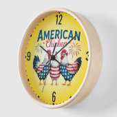 4. Juli Patriotisches amerikanisches Huhn-62987 T- Uhr (Winkel)