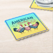 4. Juli Patriotisches amerikanisches Huhn-62987 Untersetzer (angewinkelt)