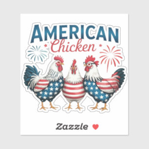4. Juli Patriotisches Amerikanisches Hühnerdesign Aufkleber